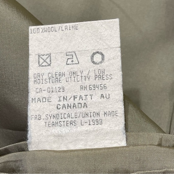 FRANCO TASSI Made in Canada Vintage Wool Blazer Olive Green Size 46 R Dawahares - Picture 12 of 13
